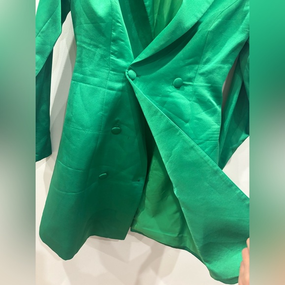 Adelyn Rae Emerald Green blazer dress Coat size small elegant statement mini - Picture 5 of 9